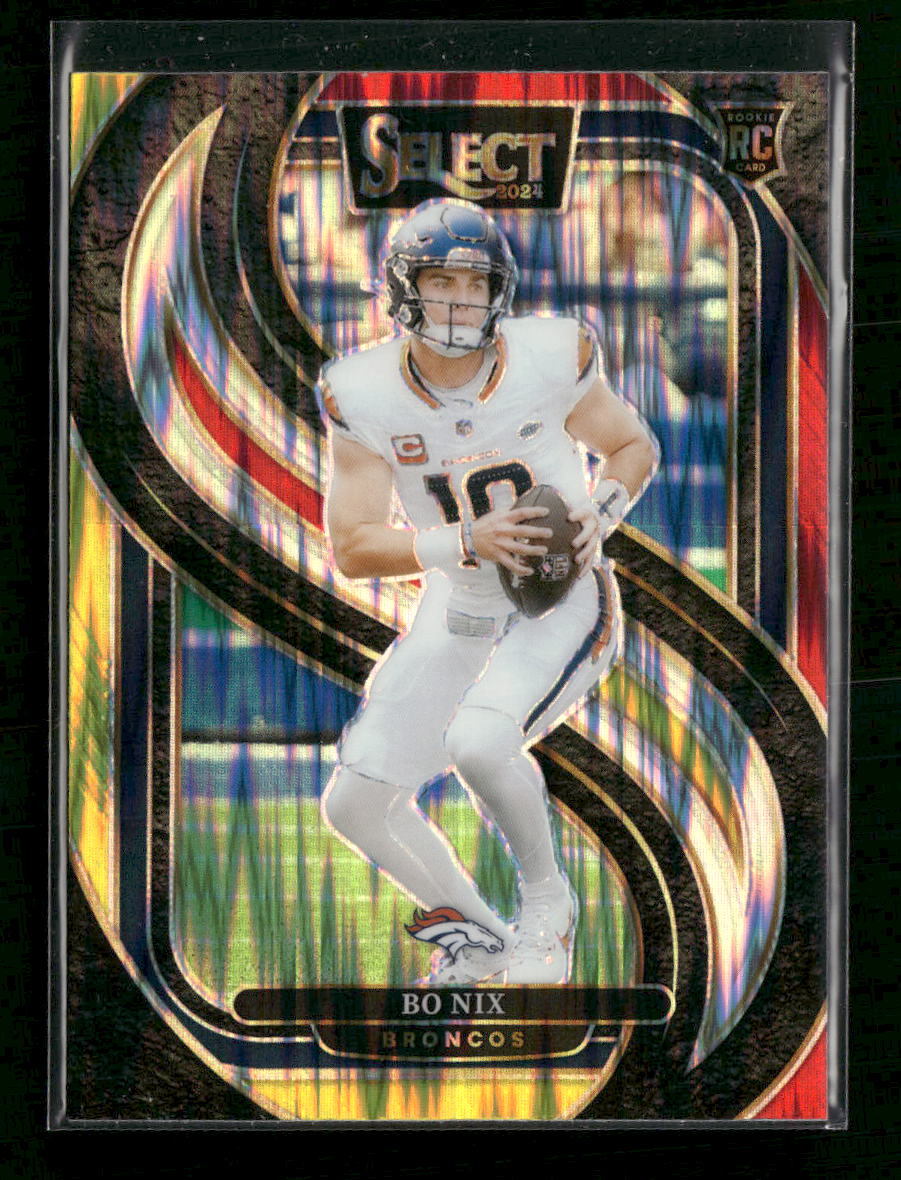 2024 Panini Select Red & Yellow Prizm Shock Bo Nix Rookie #117