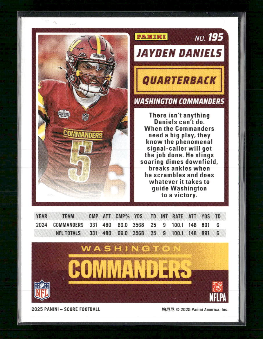 2025 Score Lava Jayden Daniels #/799 #195