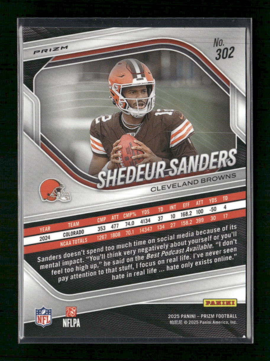 2025 Panini Prizm Silver Shedeur Sanders #302