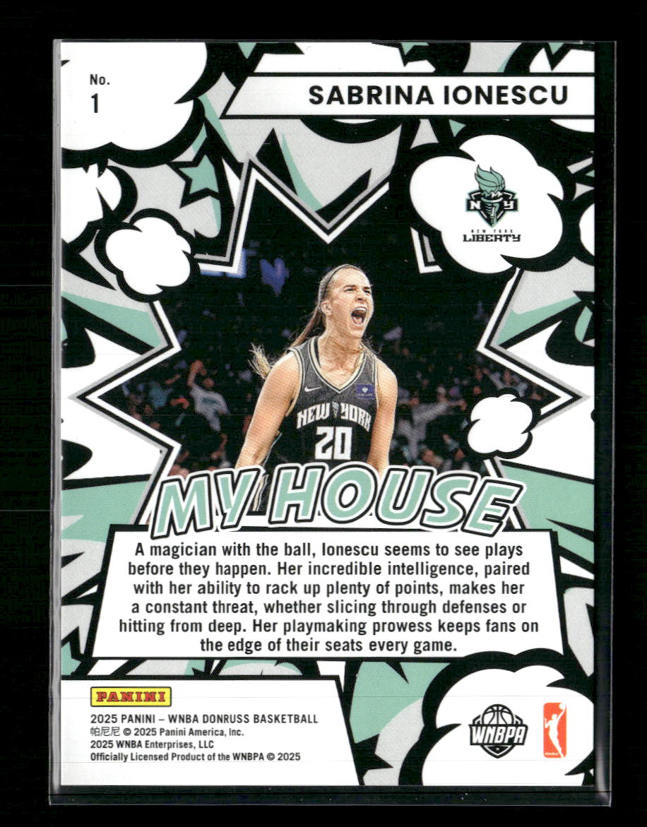 2025 Donruss WNBA My House Green Fireworks Sabrina Ionescu #/399 #1