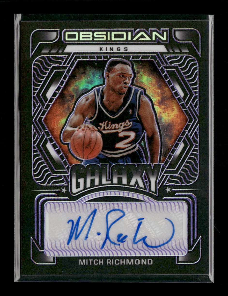 2021-22 Panini Obsidian Galaxy Etch Purple Mitch Richmond #/75 Auto #GA-MRI