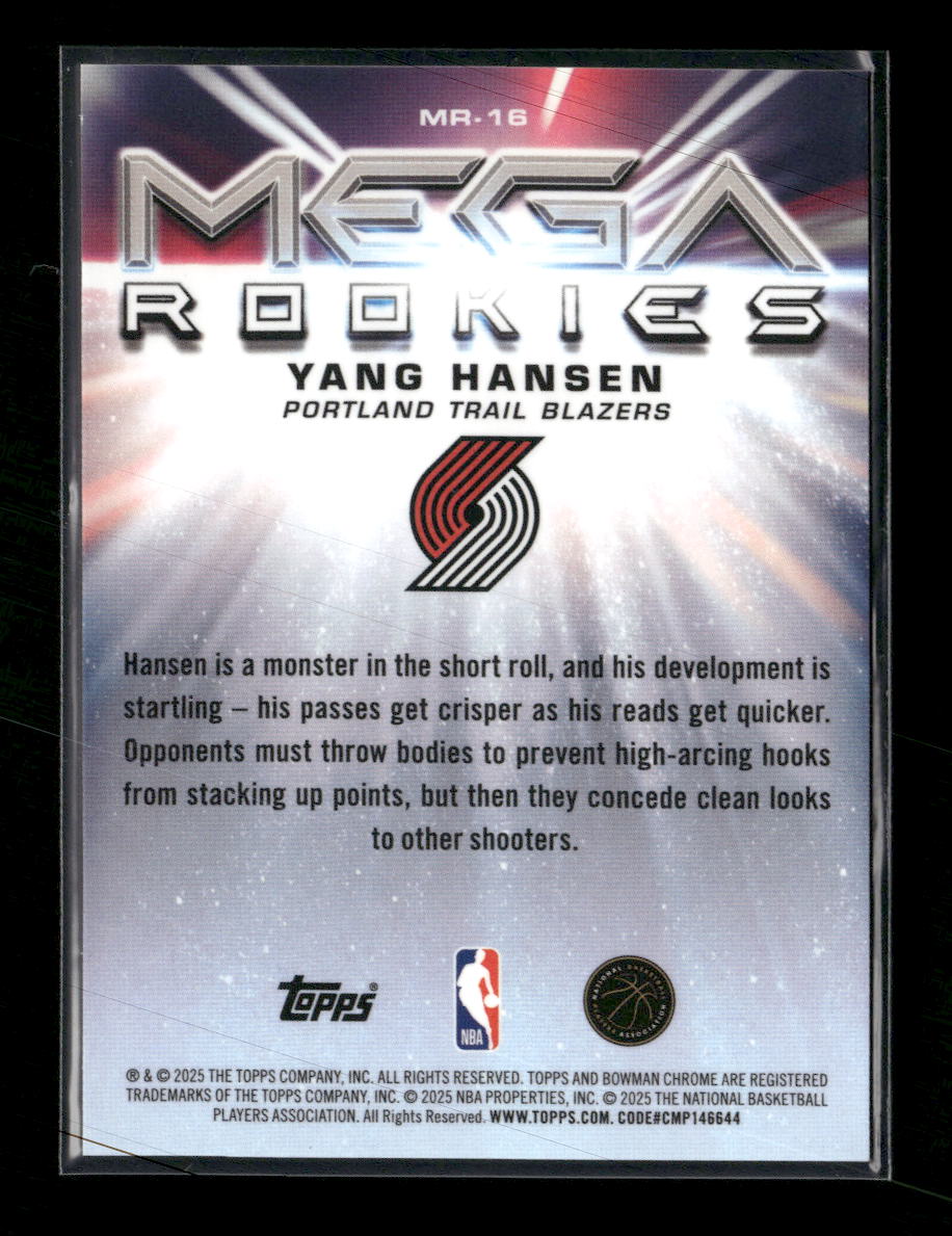 2025-26 Bowman Mega Rookies Yellow Mojo Yang Hansen #/75 #MR-16