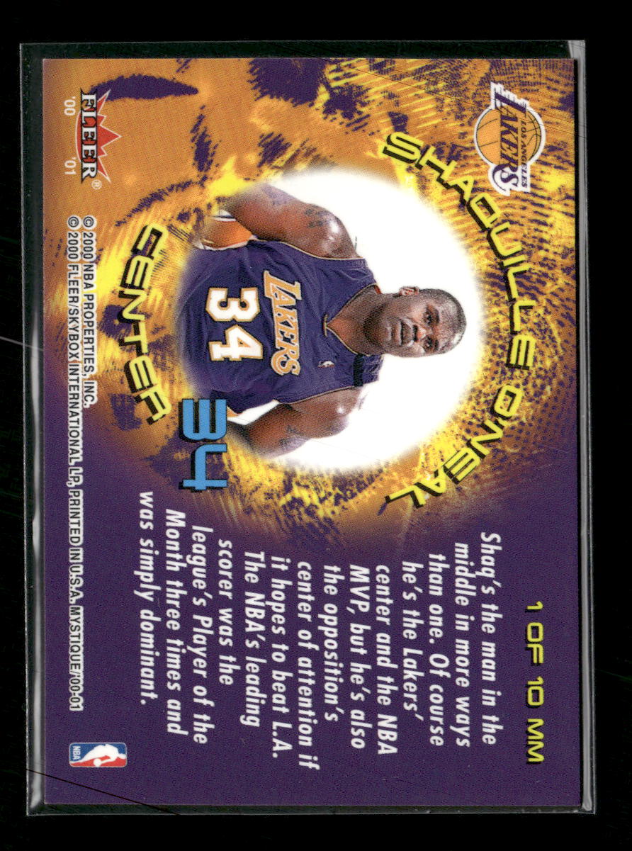 2000-01 Fleer Mystique Middle Men Shaquille O'Neal #1 MM