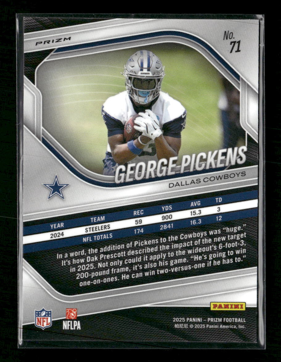 2025 Panini Prizm Black and Blue Checker George Pickens #71