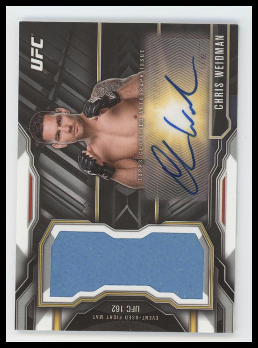 2015 Topps UFC Chronicles Jumbo Fight Mat Relics Chris Weidman Auto #AJFMR-CW