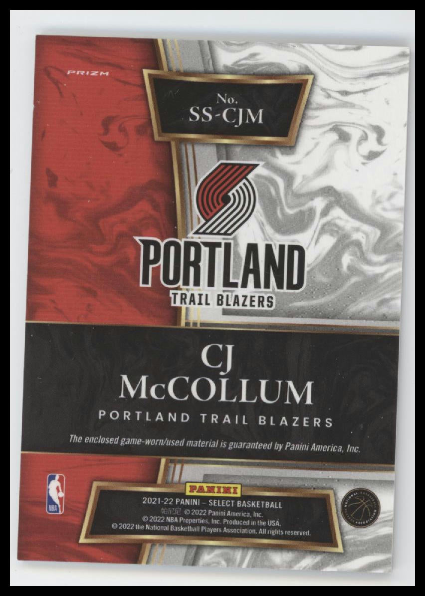 2019-20 Panini Select Select Swatches CJ McCollum #SS-CJM