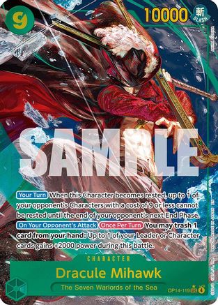 Dracule Mihawk - OP14-119 (Alternate Art) (OP14-119) - The Azure Sea's Seven Foil - Golden Apple Comics