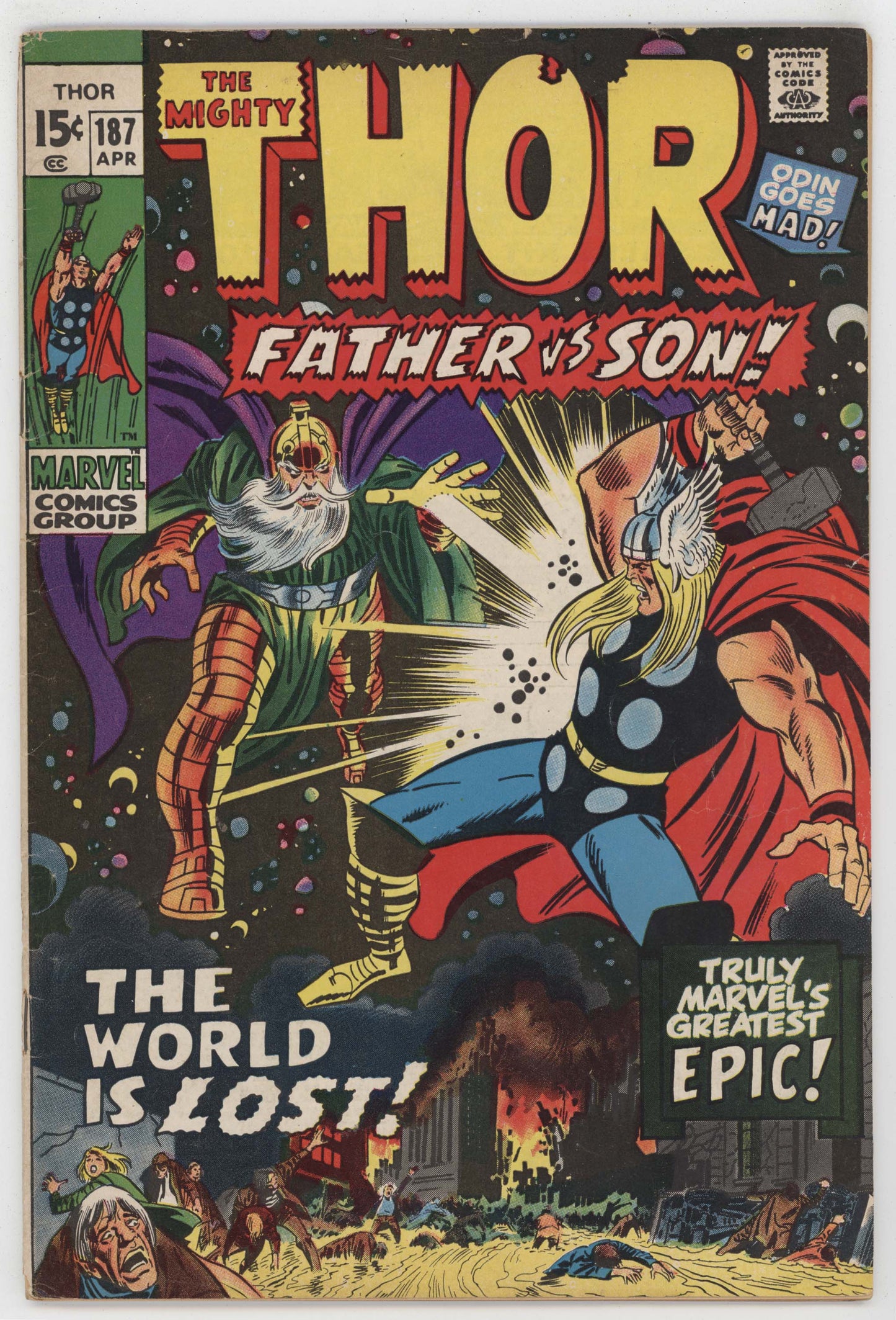 Mighty Thor 187 Marvel 1971 VG John Buscema Stan Lee Odin