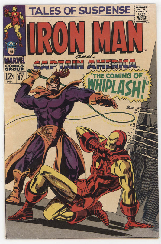 Tales Of Suspense 97 Marvel 1968 FN Iron Man Captain America 1st Whiplash