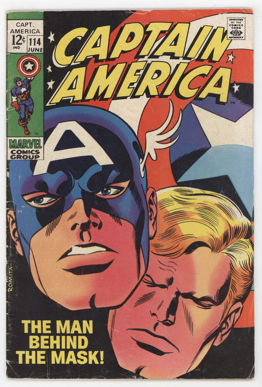 Captain America 114 Marvel 1969 VG Stan Lee Avengers Thor Iron Man Red Skull