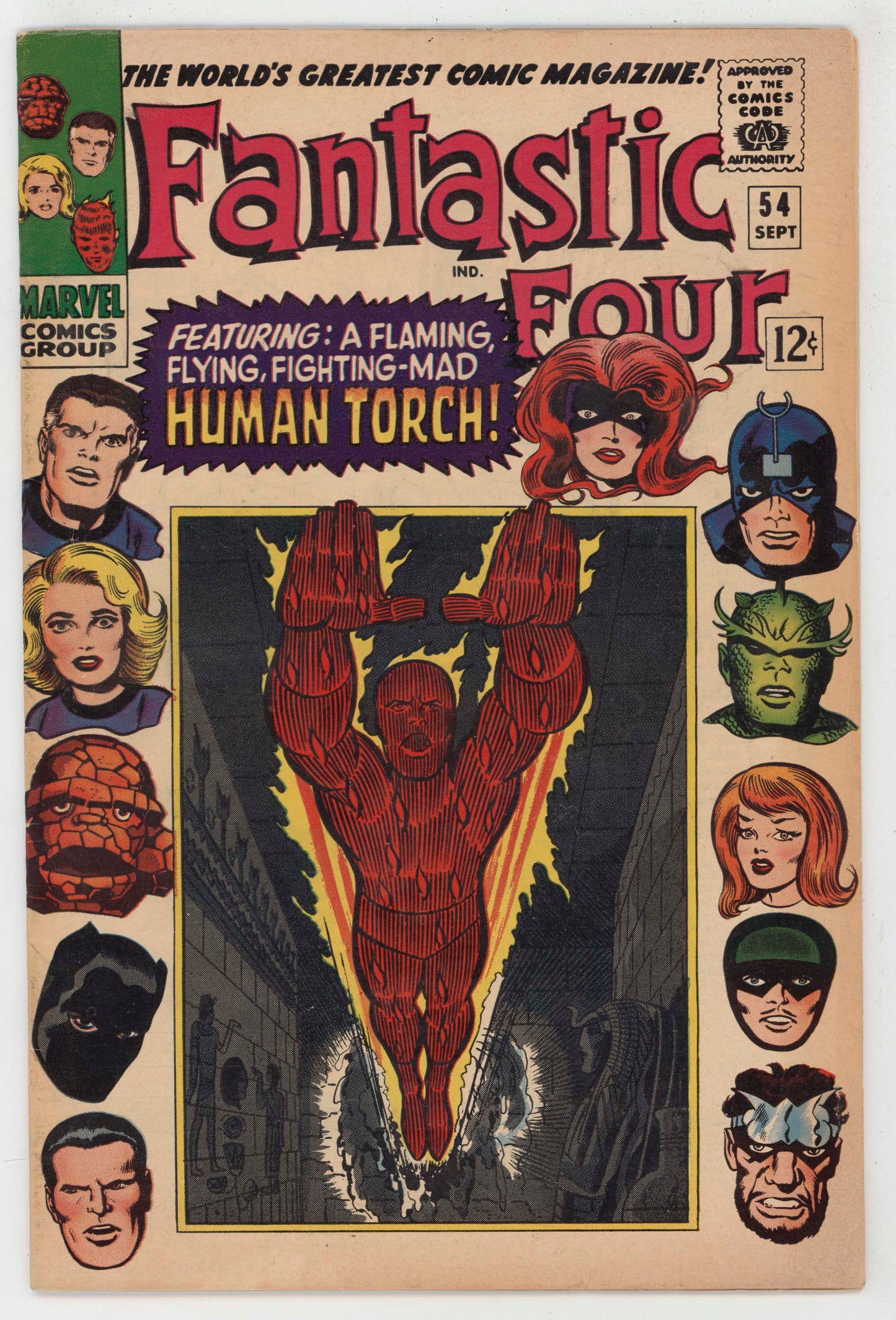 Fantastic Four 54 Marvel 1966 FN Jack Kirby Stan Lee Black Panther Inhumans