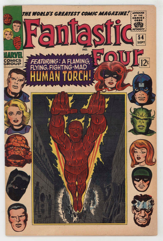 Fantastic Four 54 Marvel 1966 FN Jack Kirby Stan Lee Black Panther Inhumans