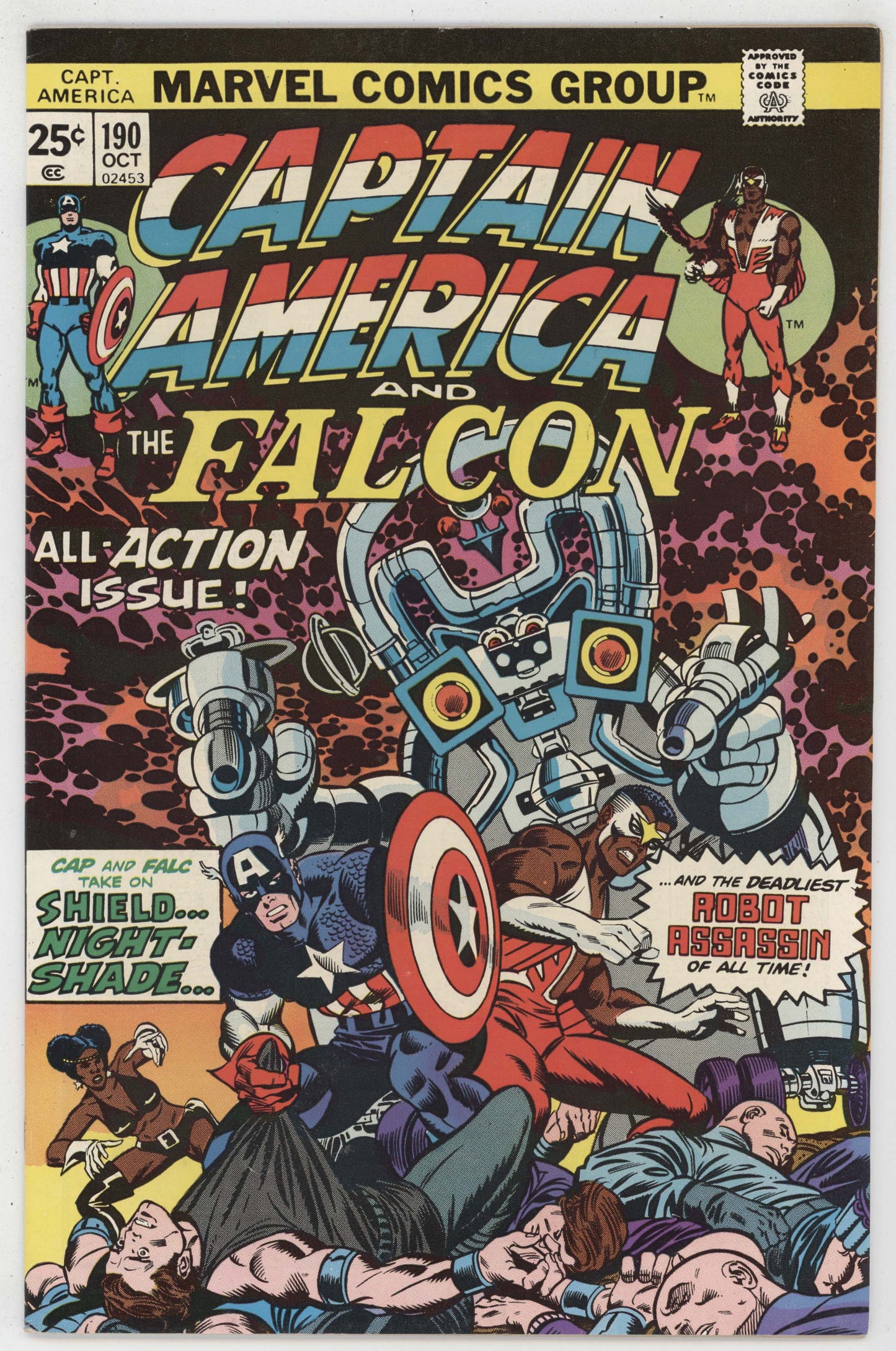 Captain America 190 Marvel 1975 VF Gil Kane Falcon SHIELD