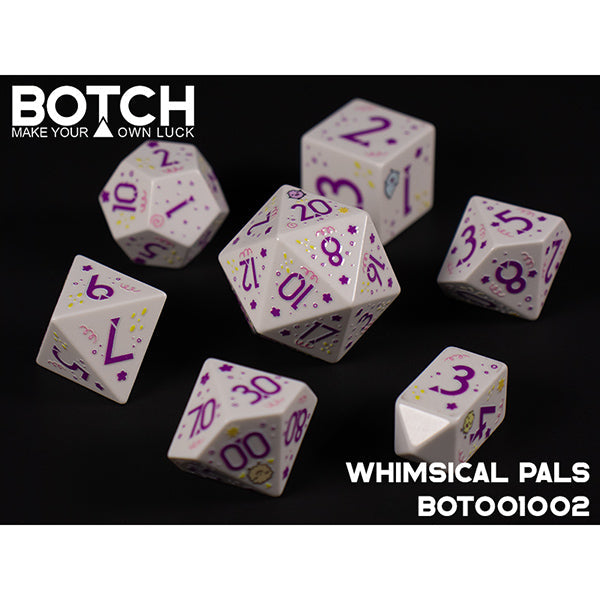 7 Piece Die Set Botch Dice: Whimsical Pals
