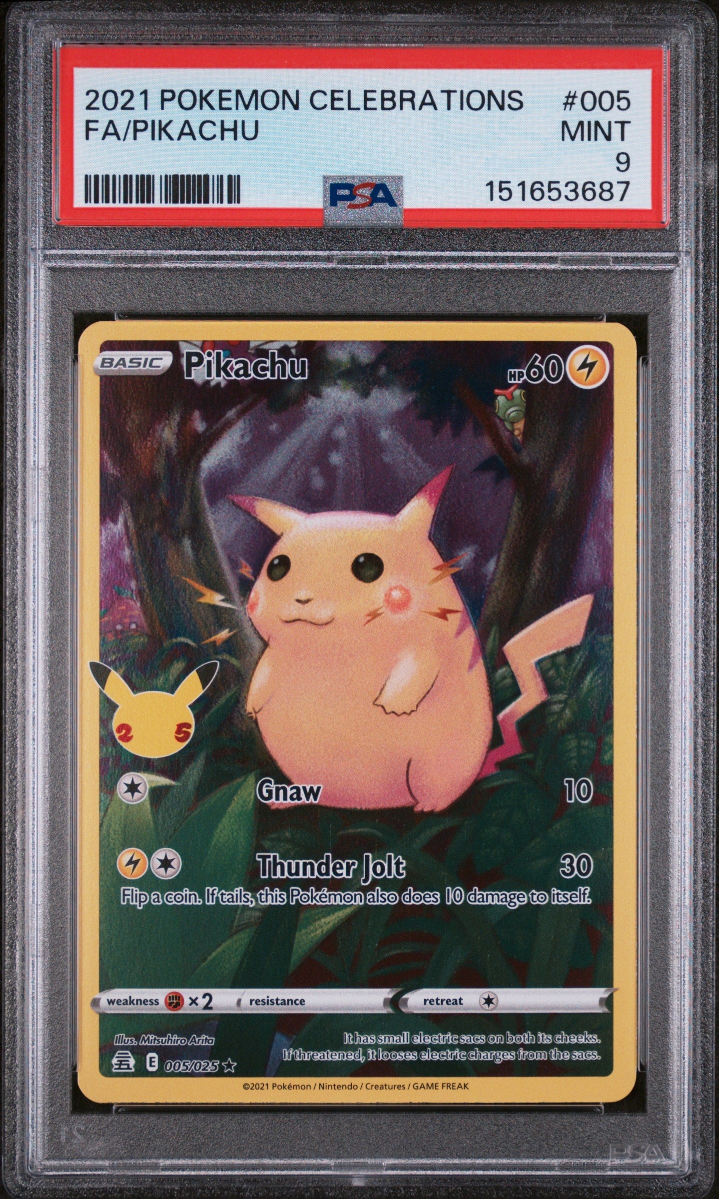 2021 Pokemon Celebrations Fa/Pikachu 9 PSA #005