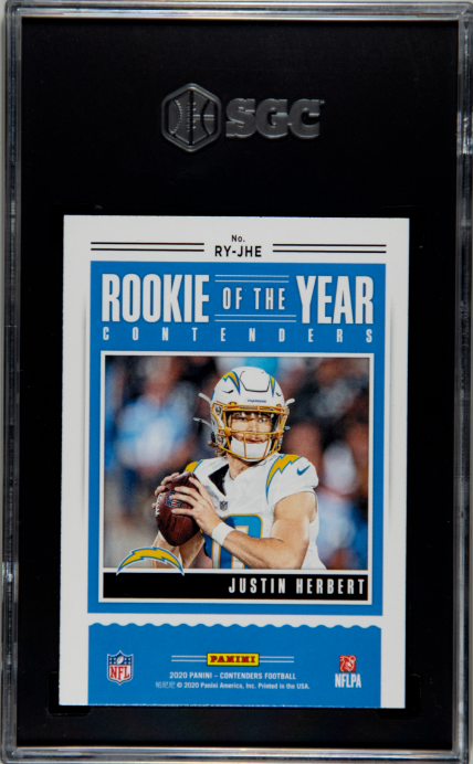 2020 Panini Contenders Roy Contenders Ruby Justin Herbert 9.5 SGC #RY-JHE