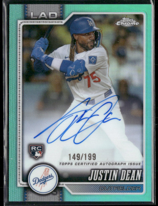 2026 Topps Chrome Rookie AU Aqua Refractors Justin Dean #/199 Auto #RA-JDE