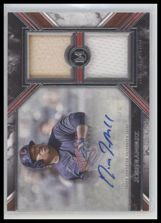 2022 Topps Museum Collection Signature Dual Relic Autographs Jose Ramirez #/199