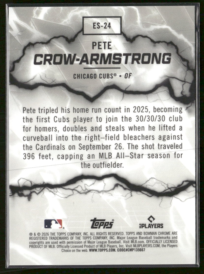 2026 Bowman Electric Sluggers Mojo Burgundy Refractors Pete Crow-Armstrong #/275