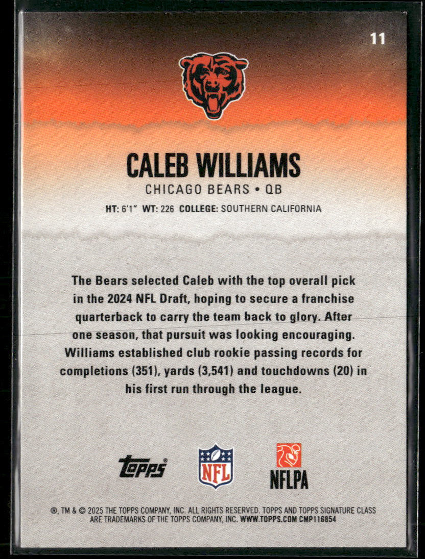 2025 Topps Signature Class Red Lava Caleb Williams #/25 #11