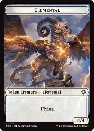 Elemental (0002) // Plant Double-Sided Token (ECC-2 // 5) - Commander: Lorwyn Eclipsed