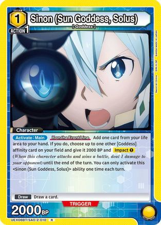 Sinon (Sun Goddess, Solus) (UEX06BT/SAO-2-010) - UEX06BT Sword Art Online Vol2 Foil