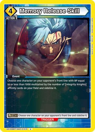 Memory Release Skill (UEX06BT/SAO-2-013) - UEX06BT Sword Art Online Vol2