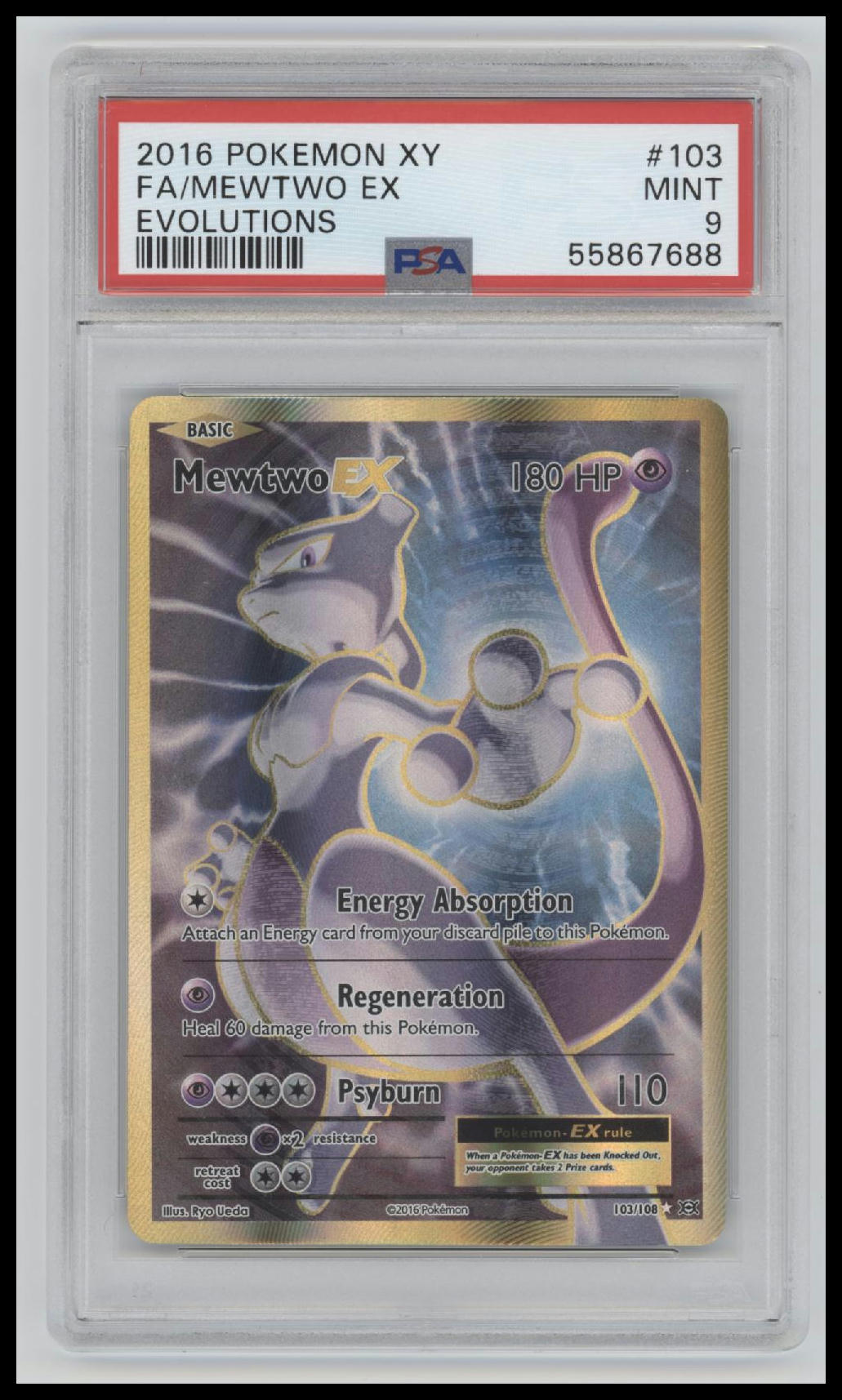 2016 Pokemon Xy Evolutions Evolutions Fa/Mewtwo Ex 9 PSA #103
