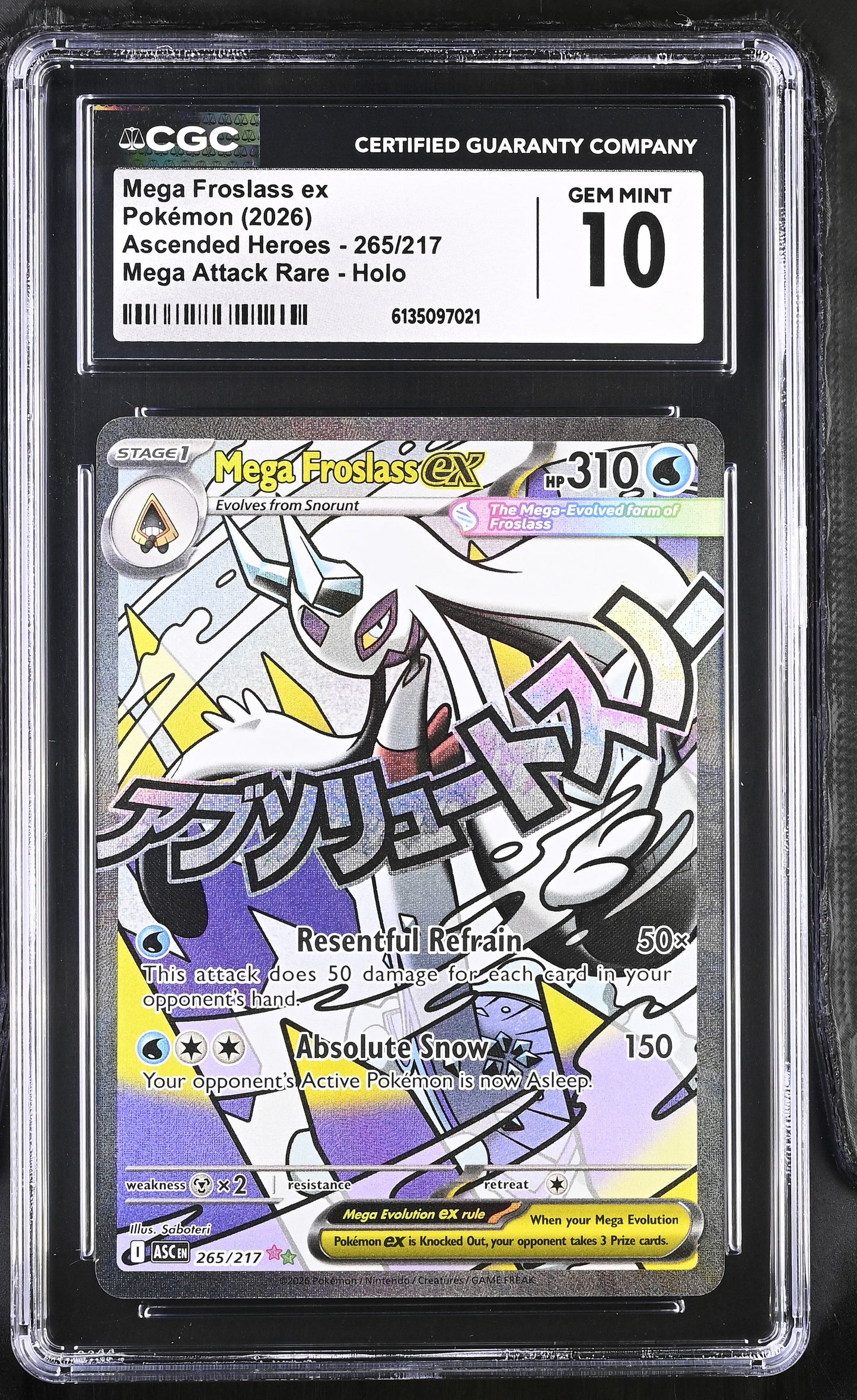 2026 Ascended Heroes Mega Froslass ex 10 CGC #265/217