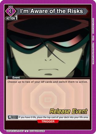 I'm Aware of the Risks (UEPR/EVA-1-067) - UE15BT Evangelion New Theatrical Edition Release Event Cards