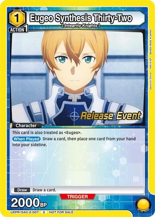 Eugeo Synthesis Thirty-Two (UEPR/SAO-2-007) - UEX06BT Sword Art Online Vol2 Release Event Cards