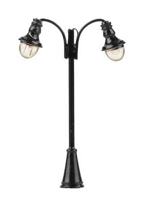 Faller 272130 N Scale LED Streetlight -- Arc Luminaires, 2-3/8" Warm White (3)