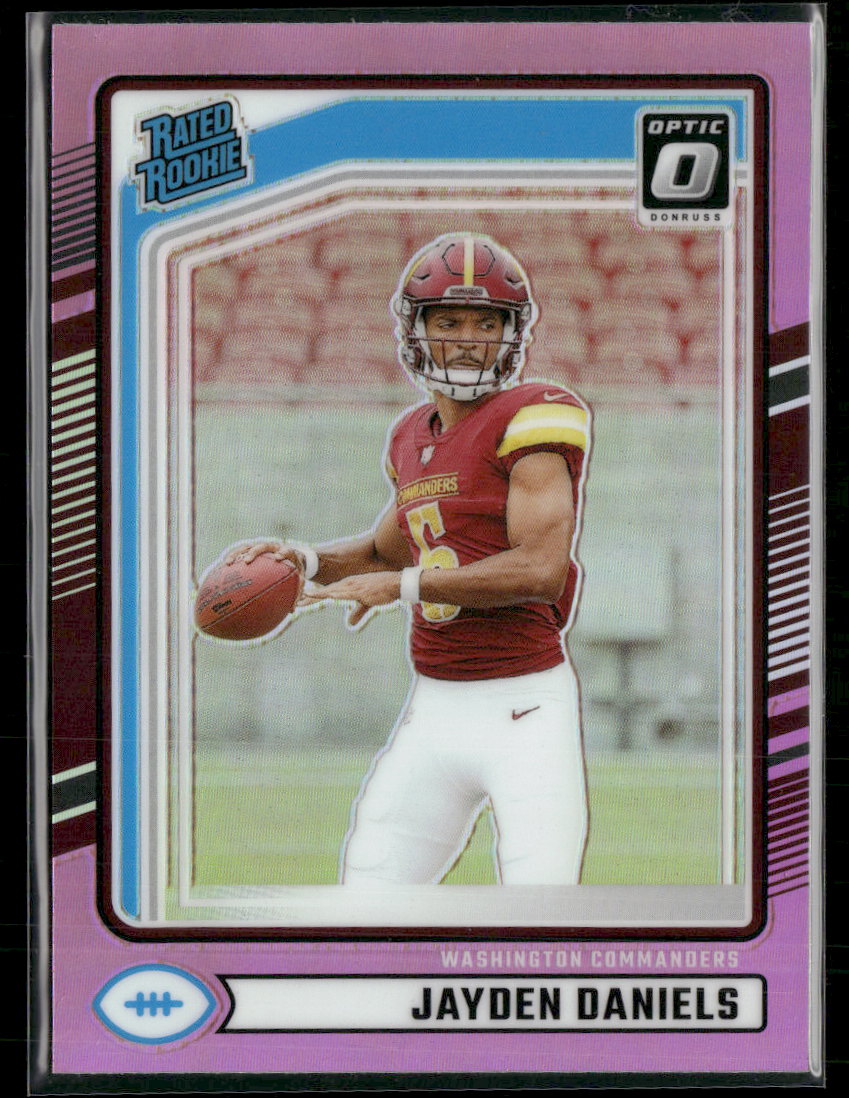 2024 Donruss Optic Rated Rookies Preview Pink Jayden Daniels Rookie #389