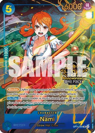 Nami (Japanese Version 3rd Anniversary Set) (OP11-054) - One Piece Promotion Cards Foil - Golden Apple Comics