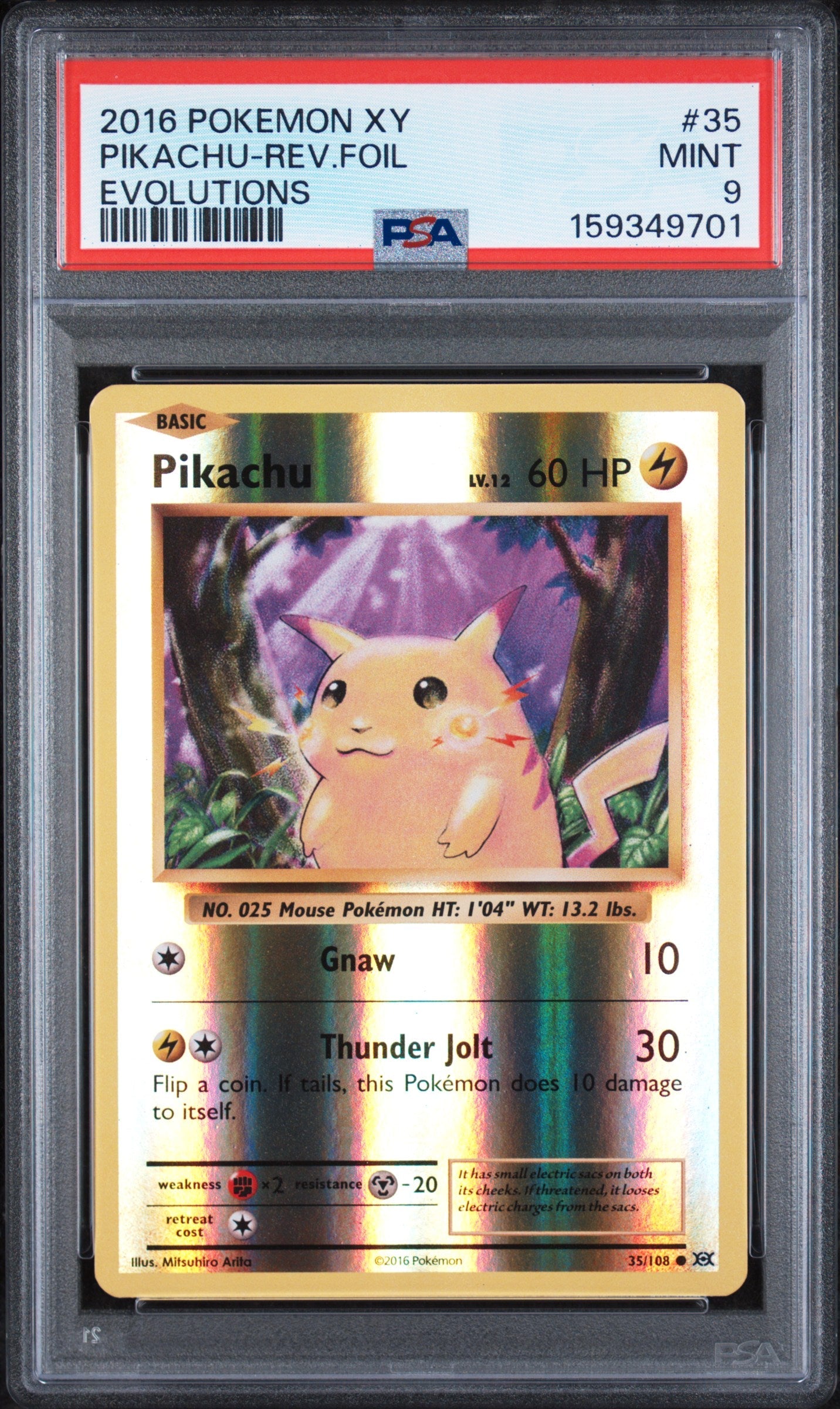 2016 Pokemon Xy Evolutions Evolutions Pikachu-Rev.Foil 9 PSA #35