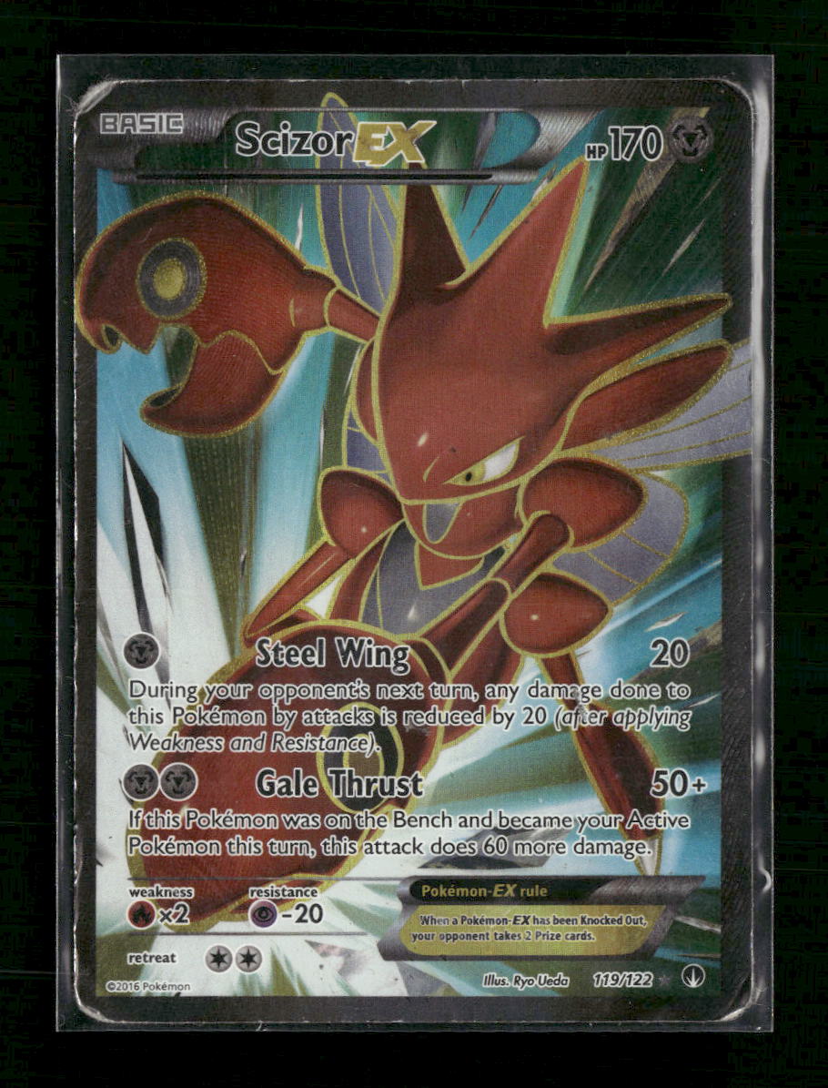 XY - BREAKpoint Scizor EX (Full Art) #119/122 Damaged