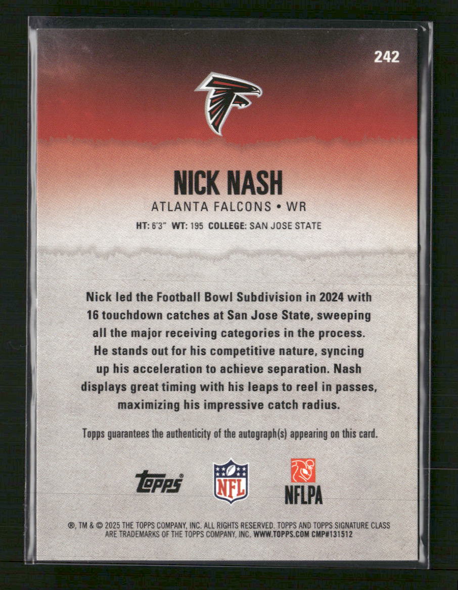 2025 Topps Signature Class Orange Lava Nick Nash Rookie #/50 #242