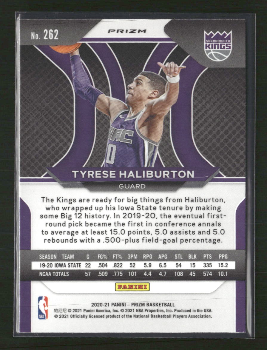 2020-21 Panini Prizm Green Prizms Tyrese Haliburton Rookie #262