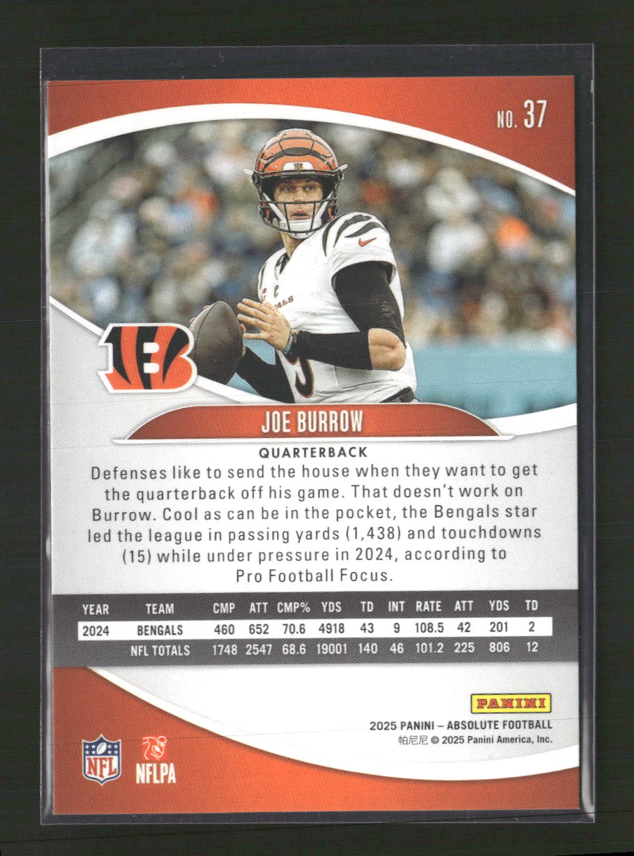 2025 Panini Absolute Red Squares Joe Burrow #/850 #37