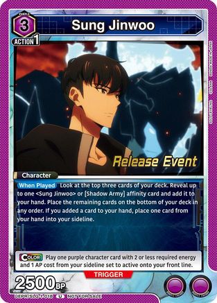 Sung Jinwoo (018) (UE17BT/SLG-1-018) - UE17BT SOLO LEVELING Release Event Cards