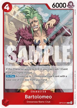 Bartolomeo (OP15-014) - Adventure on Kami's Island Foil