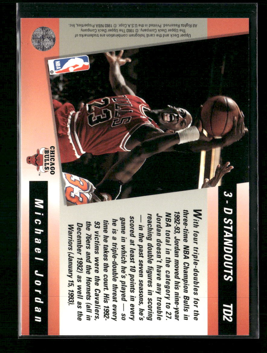 1993-94 Upper Deck Triple Double 3-D Standouts Michael Jordan #TD2