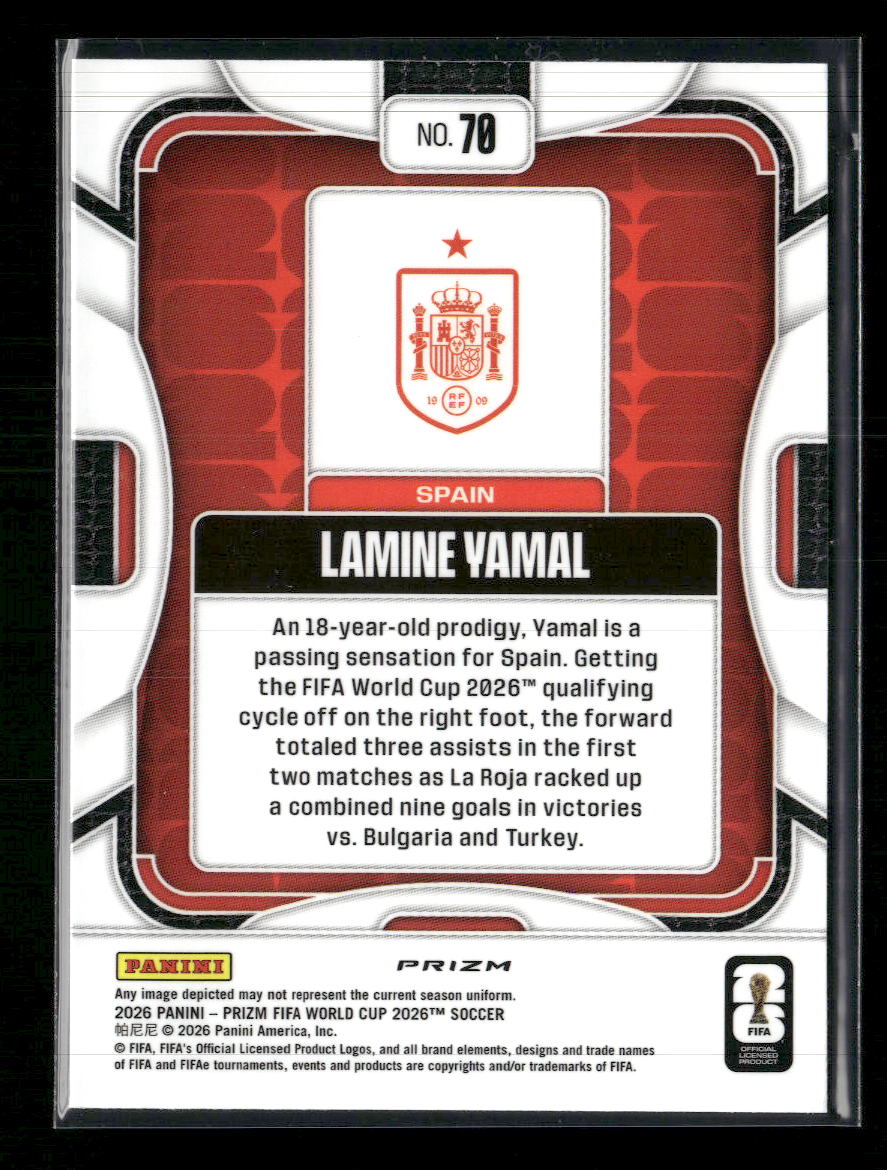 2026 Panini Prizm FIFA World Cup Wave Prizms Lamine Yamal #70