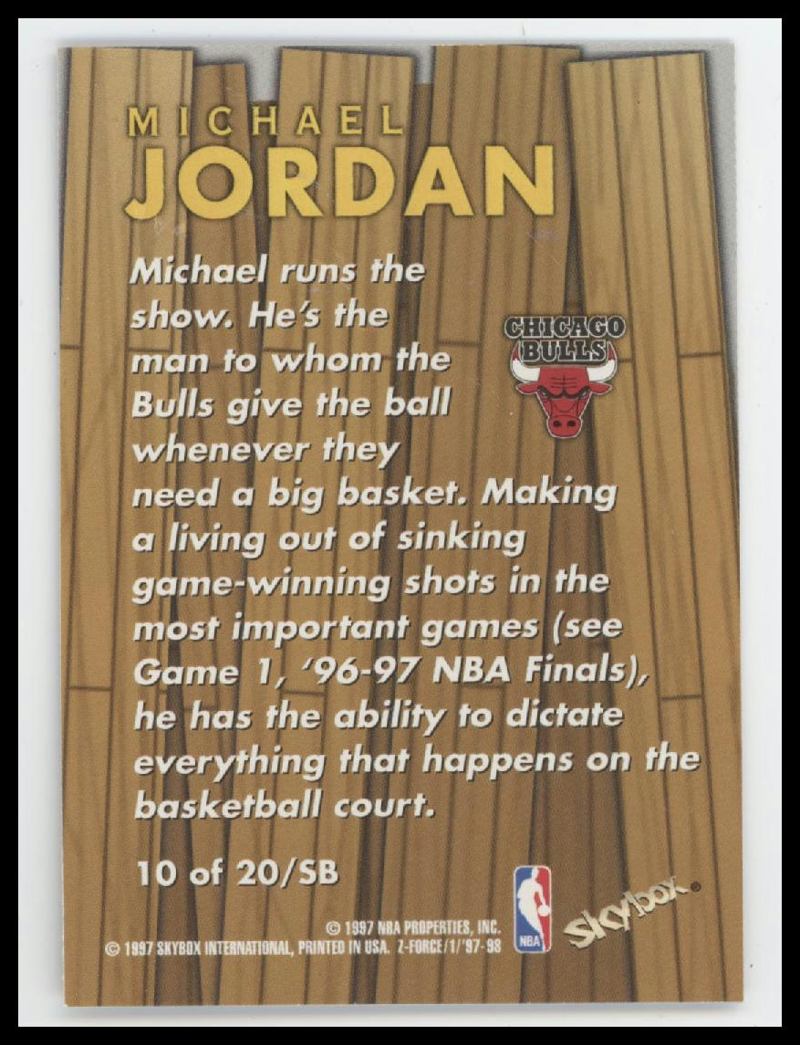 1997-98 SkyBox Z-Force Super-Boss Michael Jordan #10 /SB