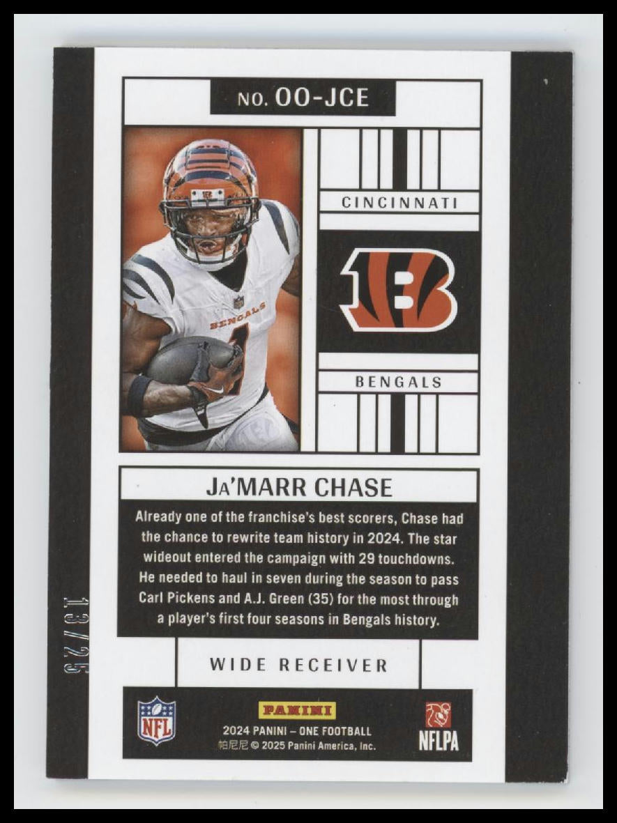 2024 Panini One One Originals Green Ja'Marr Chase #/25 #OO-JCE