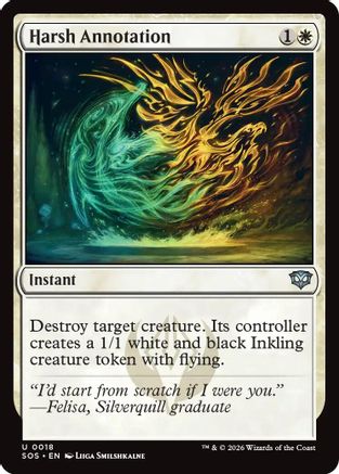 Harsh Annotation (SOS-018) - Secrets of Strixhaven Foil - Golden Apple Comics