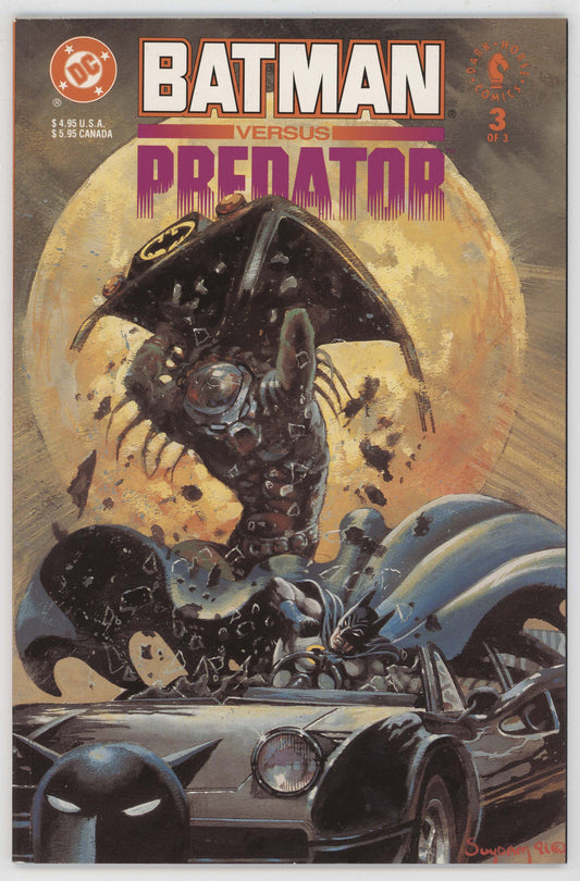 Batman Vs Predator 3 A Dark Horse DC 1992 NM+ 9.6 Arthur Suydam Dave Gibbons