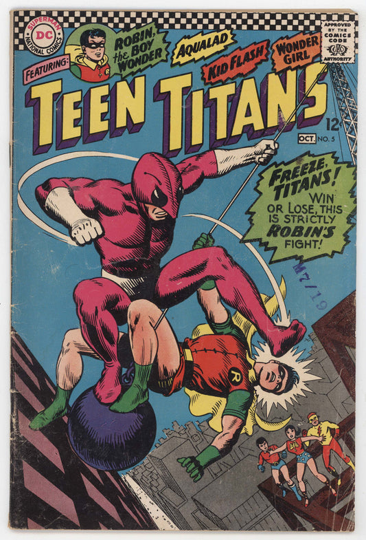 Teen Titans 5 DC 1966 GD VG Nick Cardy Robin Wonder Girl Kid Flash Aqualad