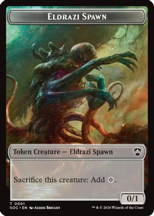 Eldrazi Spawn // Worm Double-Sided Token (SOC-1 // 26) - Commander: Secrets of Strixhaven