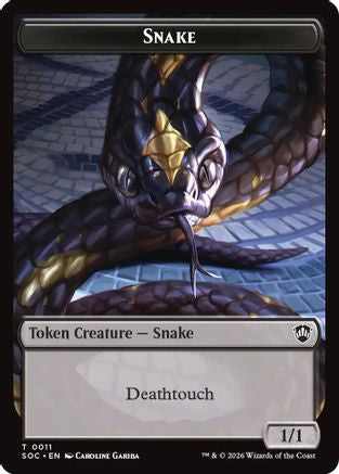 Snake // Zombie Double-Sided Token (SOC-11 // 12) - Commander: Secrets of Strixhaven - Golden Apple Comics
